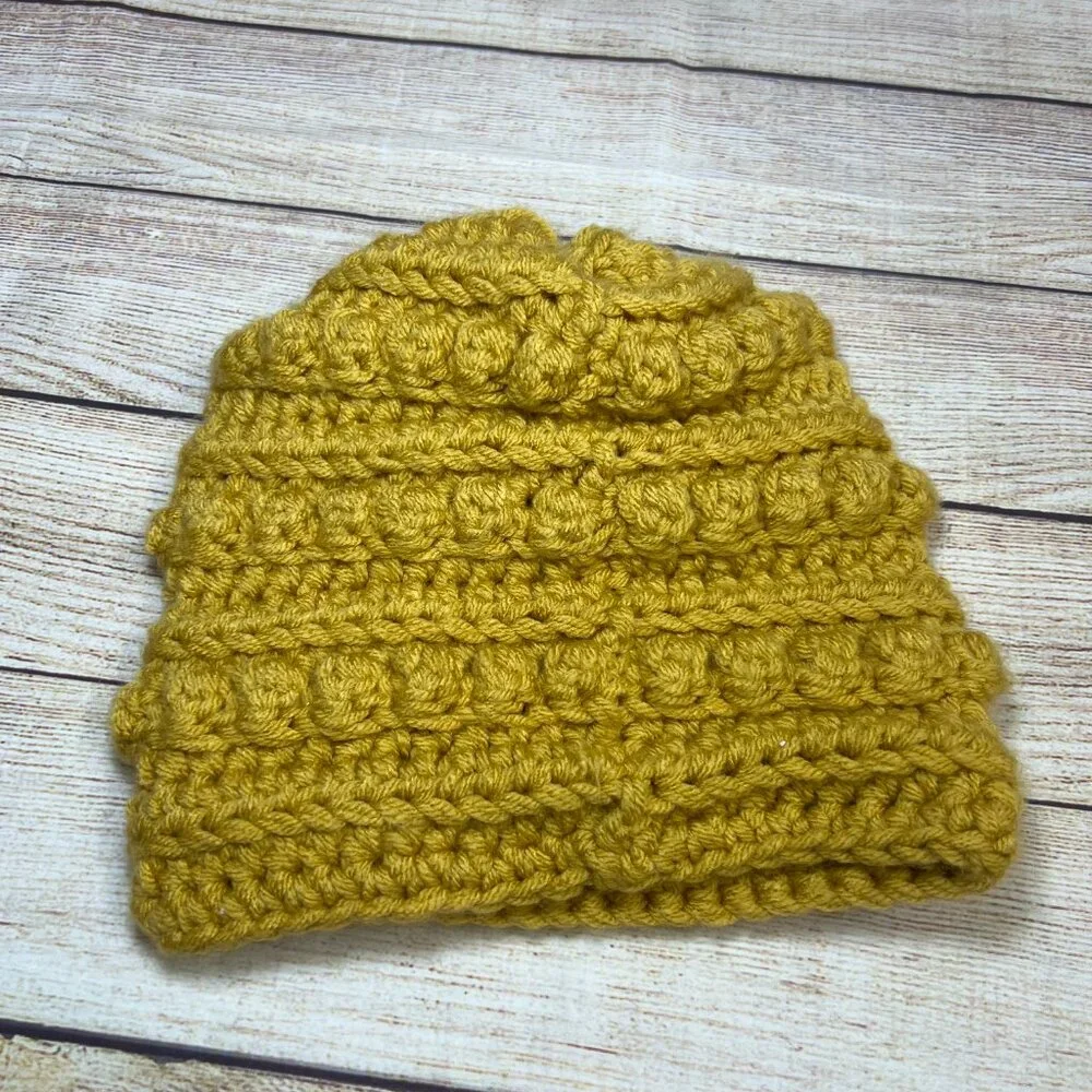 Handmade Mustard Yellow Chunky‎ Knit Beanie